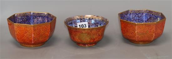 Three Wedgwood lustre bowls